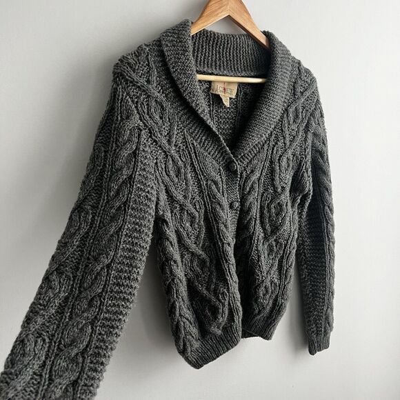 J. Crew Factory Gray Cable Knit Cardigan - Picture 4 of 6